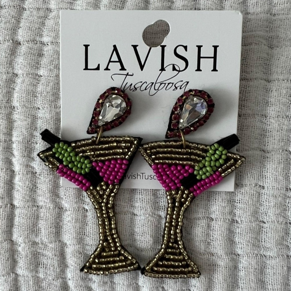 Martini sparkle earrings